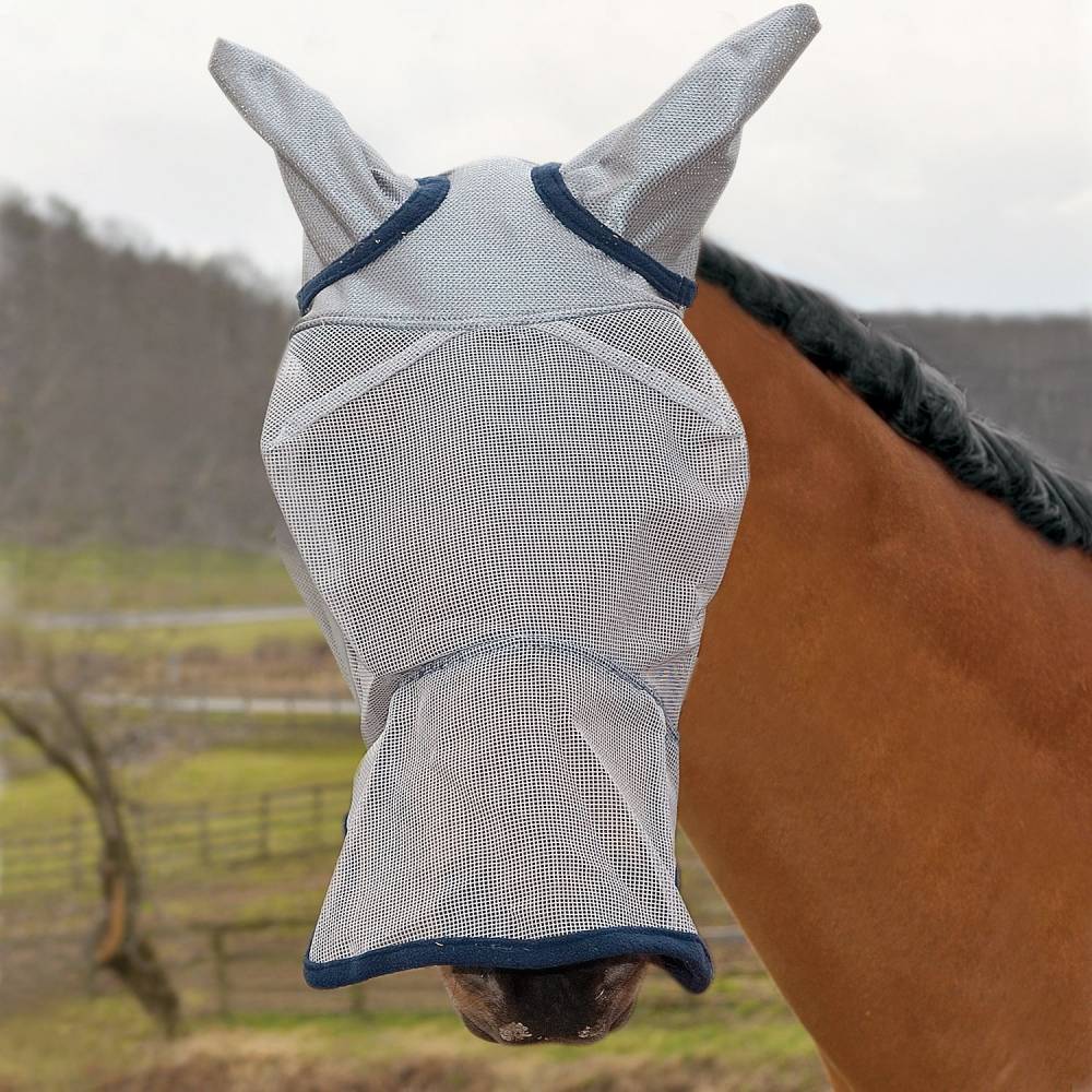  Fly Mask Long Nose with Ears and Reflect
